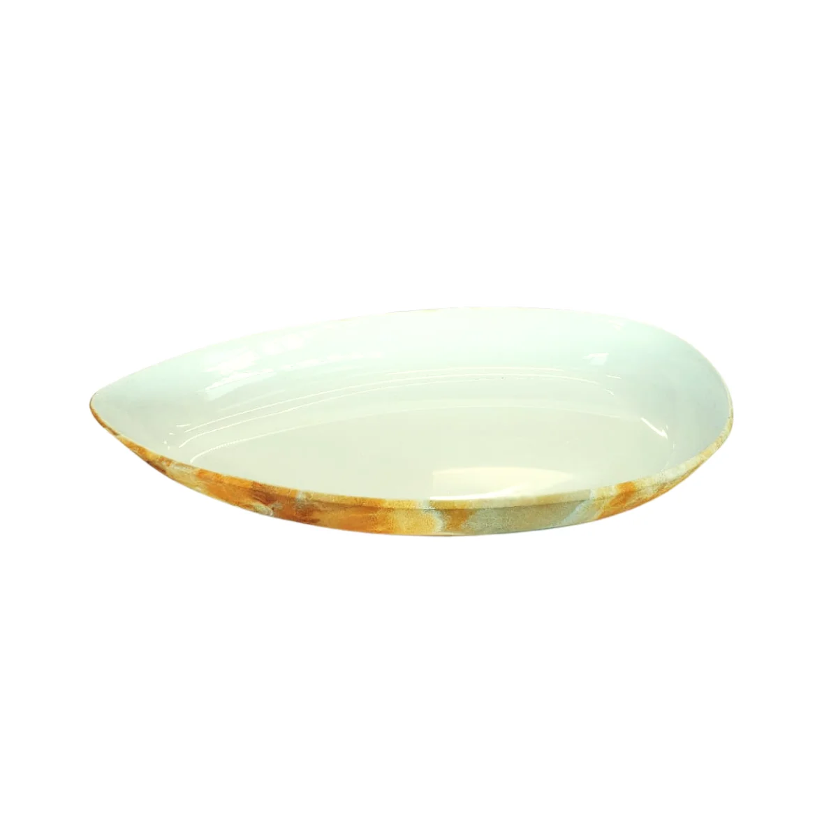 Smile Buffet Golden Açık Büfe Kırılmaz Kayık Tabak 35x17cm H:5 cm Smile Buffet Golden Açık Büfe Kırılmaz Kayık Tabak 35x17cm H:5 cm