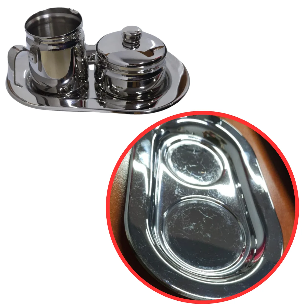 Çelik Sütlük Şekerlik Set Çelik Sütlük Şekerlik Set