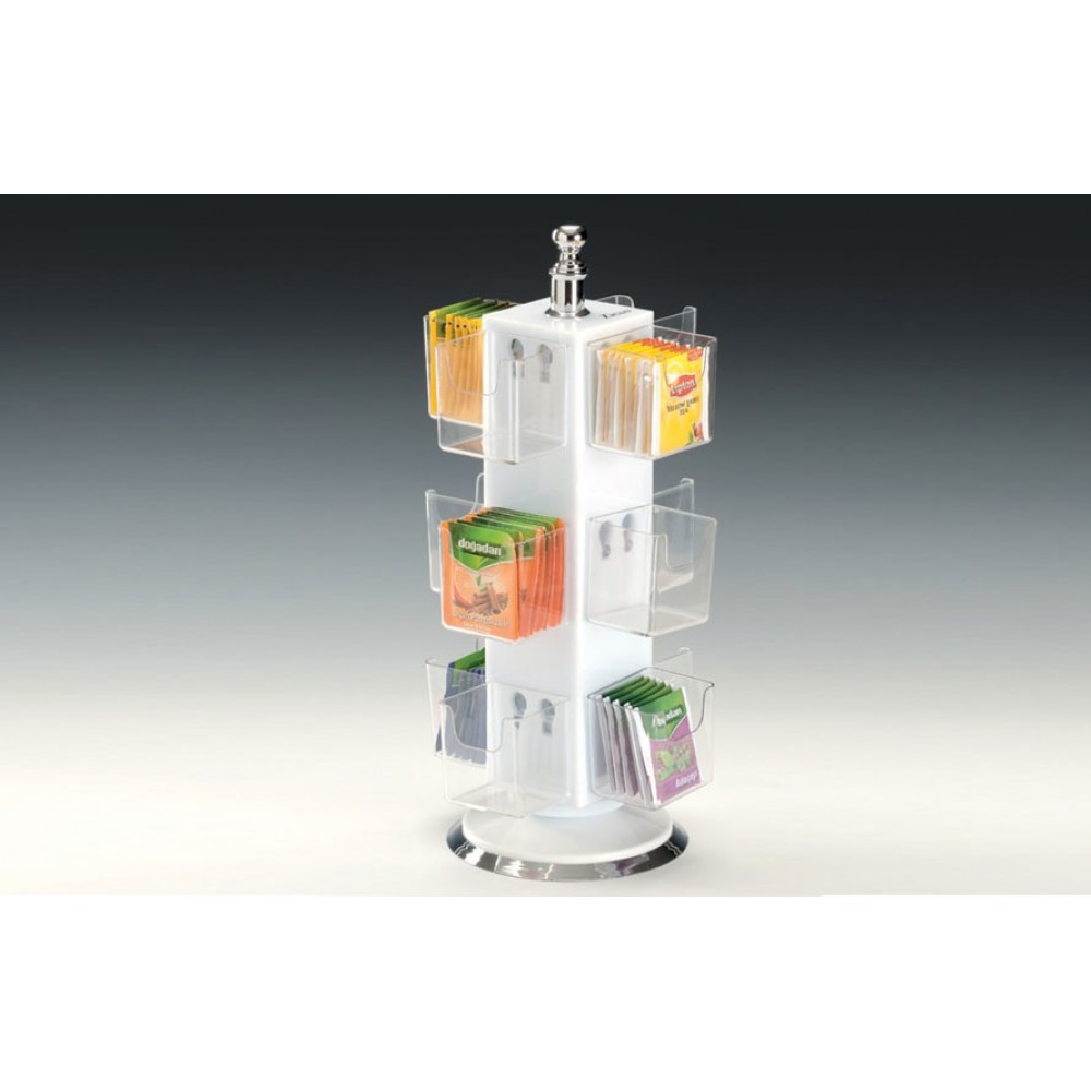 Zicco Polycarbon Gözlü Akrilik Poşet Çay Standı 12'li Döner ( ZCP 651 ) Zicco Polycarbon Gözlü Akrilik Poşet Çay Standı 12'li Döner ( ZCP 651 )