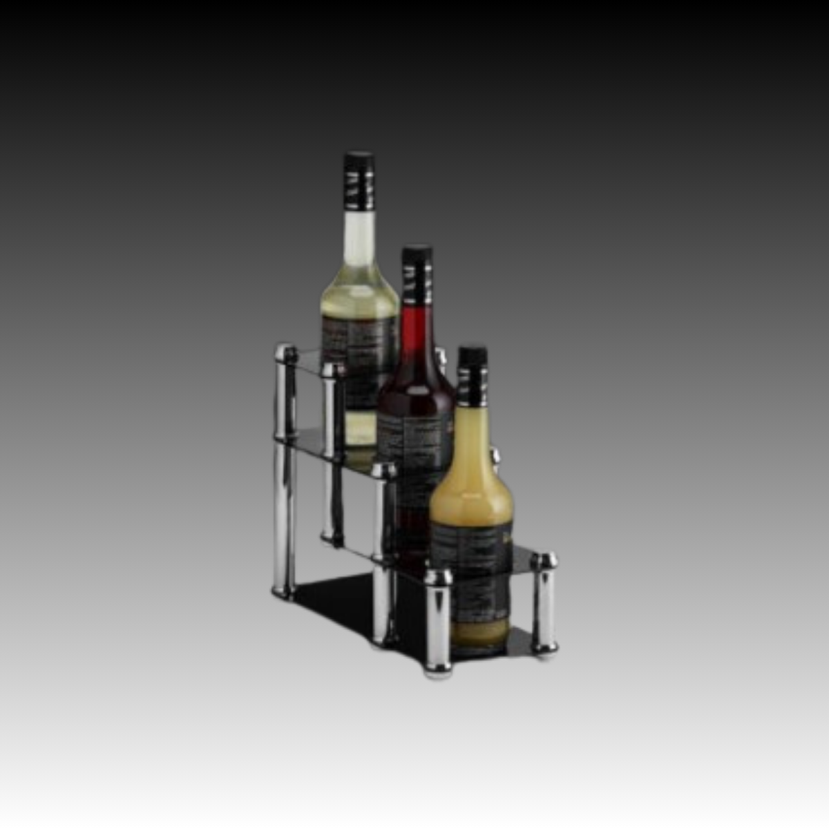 Zicco ZCP 889 Akrilik 3’lü Şurup Şişe Standı 15*33 cm H:26 cm