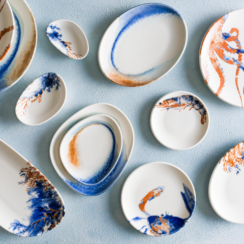 Bonna F-AECGRM19DZ Aquelis Yengeç Gourmet 19 cm Düz Tabak