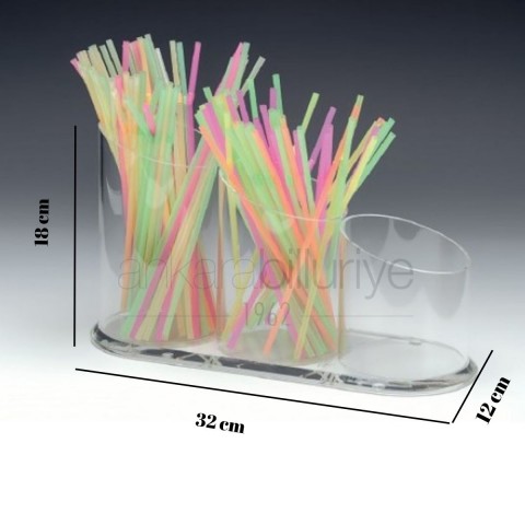 Akrilik Pipetlik 10 X 12 X 32 X H:18 Cm