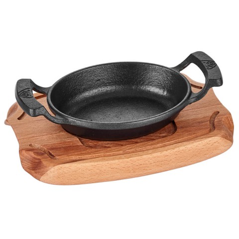 Altınbaşak Ahşap Altlıklı Döküm Yuvarlak Sahan 16 Cm (A 120OS 16A)