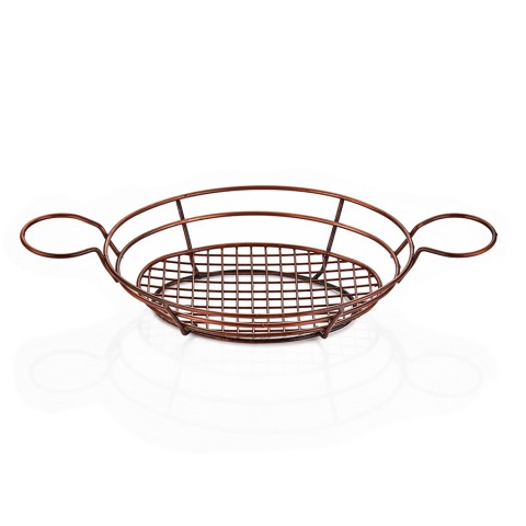 Altınbaşak Oval Sunum Sepeti 25*18 Bakır (A 007B 00)