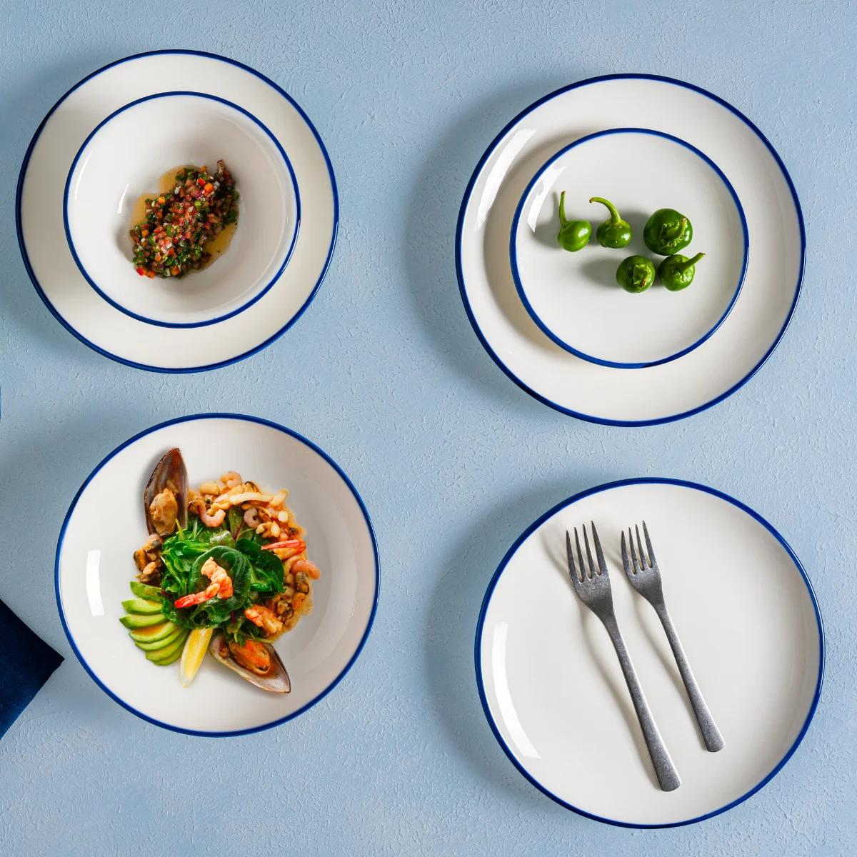 Bonna Linea Blue Gourmet 17 cm Düz Tabak