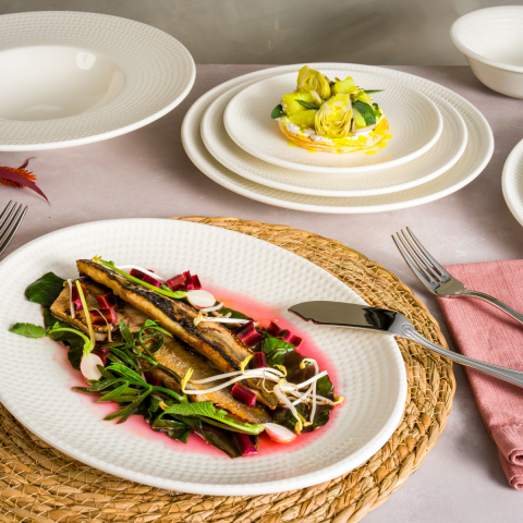 Bonna S-PRDGRM19OKY Pure Dot Gourmet 19*11 cm Kayık Tabak