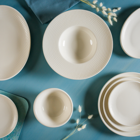 Bonna S-PRDGRM19OKY Pure Dot Gourmet 19*11 cm Kayık Tabak