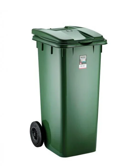Bora Tekerlekli Çöp Kovası 120 Litre (BO996) Gümüş