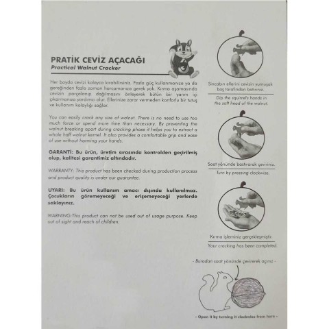 Cancan Çelik Pratik Ceviz Açacağı