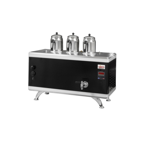 Compact Titanium Gaz & Elektrikli Statik Çay Makinesi 3 Demlikli