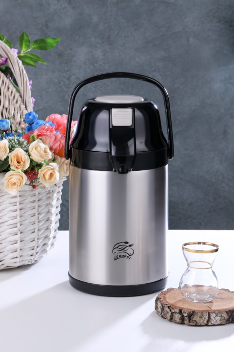 Cooker 2,5 LT. Çelik Termos Pompalı