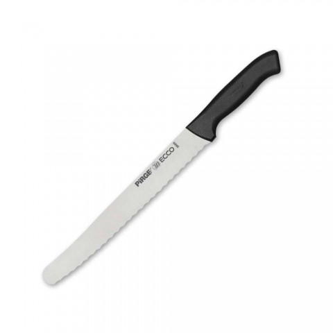 Pirge Ecco Ekmek Bıçağı Geniş Pro - Dalgalı Dişli 22,5 cm ( 38009 ) Siyah