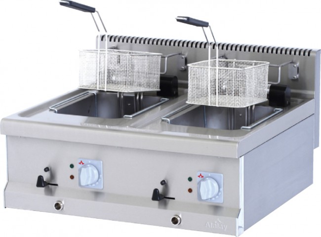 Atalay Elektrikli Setüstü İkili Fritöz  80*70*30 9 litre X 2 (AEF-870)
