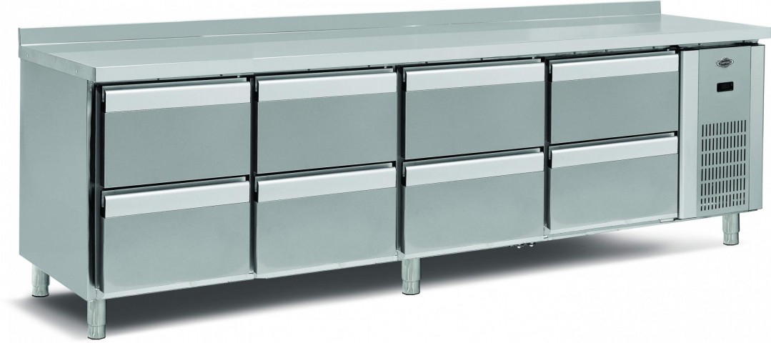 Empero Tezgah Tipi Buzdolabı , 8 Çekmeceli , Fanlı  255*70*85 cm (EMP.255.70.01-8C)