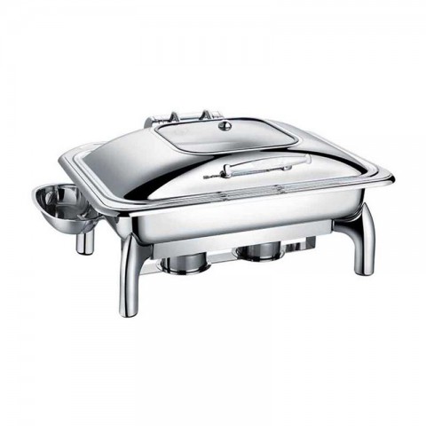 Epinox Chafing Dish Dörtgen Hidrolik Kapak 9 Lt ( CDH-9 )