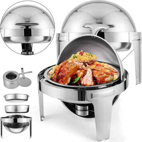 Epinox Chafing Dish Roll Top Yuvarlak 6 L ( CDC-6 )