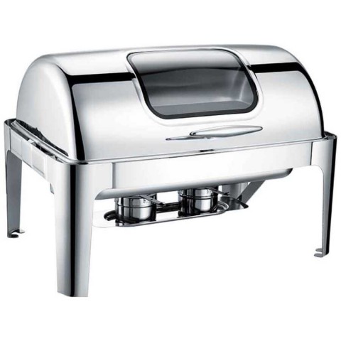Epinox Chafing Dish Yakıtlı Roll Top Cam Kapaklı 9 L ( CDR-9C )