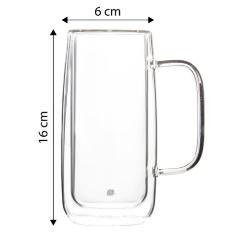 Jumbo Glory Double Wall Kulplu Bardak 450 ml 2'li