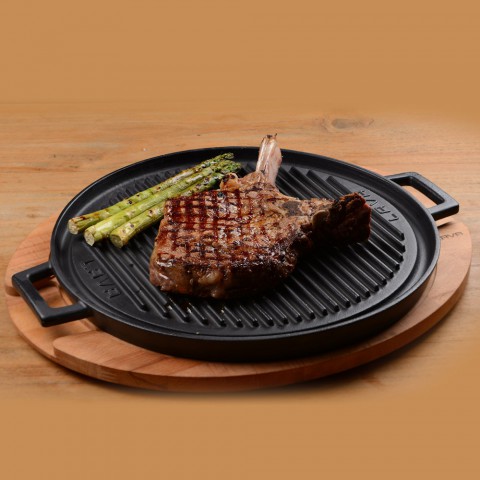 Lava Griddle Yuvarlak 28 cm Çift Taraflı (Bir taraf oluklu diğer taraf düz) ( LV ECO GT 28 T25 )