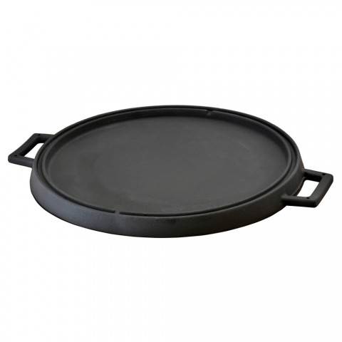 Lava Döküm Yuvarlak Griddle, Çift Taraflı, Metal Kulplu. Çap(Ø)34cm. ( LV ECO GT 34 T25 ) Siyah