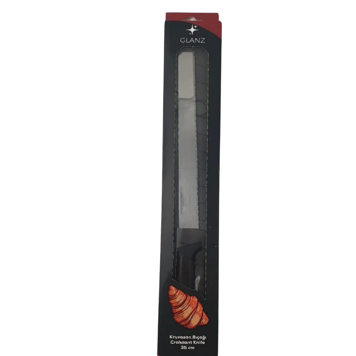 Glanz Kruvasan & Ekmek Bıçağı - Plastik Saplı Tırtıklı 35 cm