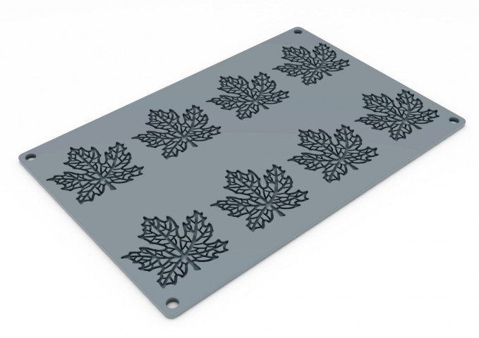Gourmand Silikon Mould 8 Maple Indents ( Tuil Kalıbı 8 li ) 6.6 * 6.25 cm  H:2 mm