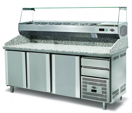 Empero Granit Tablalı Hamur Hazırlık Dolabı 3 Kapılı 210*80*102/h:152 cm (EMP.210.80.02)