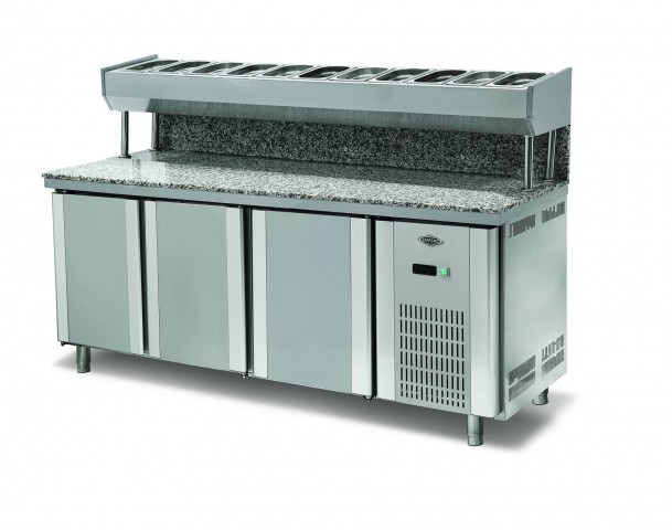 Empero Granitli Pizza Hazırlık Buzdolabı 3 Kapılı 200*80*85/h: 135 cm (EMP.200.80.01-PSYG)