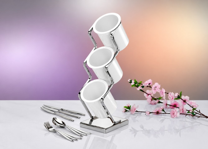 Güren 3 lü Kaşık Standı (18,5*23*45) İç Çap 10 Cm ( KSK-Z-3Y-3K-10 )