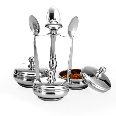 Güren Baharatlık Yonca Model 3 Yuvalı Kaşıklı (BHR-YNC3-SRY-01-KSK )