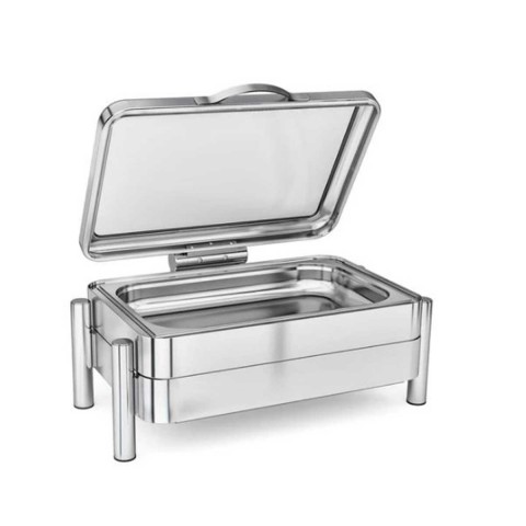 Güren Chafing Dish GN 1/1 Camlı Hidrolik Kapak (İndüksiyon Ocaklara Uygundur)