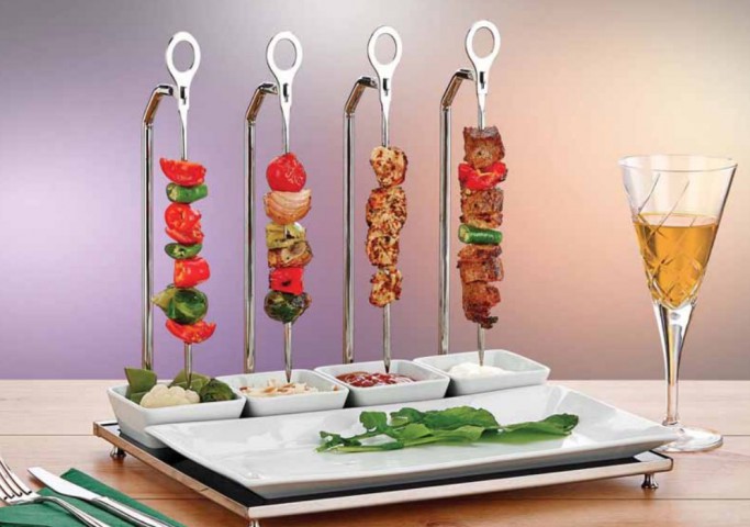 Güren Şiş Standı-Ritz 27*32,5 cm H:33 Cm - Şişler Dahil ( SIS-RTZ-1 )