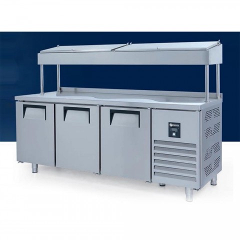 Iceinox Make Up Buzdolabı 3 Kapılı Yüksek (-2/+8) 200x70x85/140 ( PTS H 515 CR )