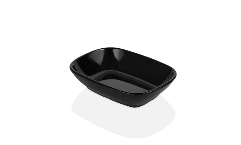 International Siyah 14 cm Kare Kayık Tabak