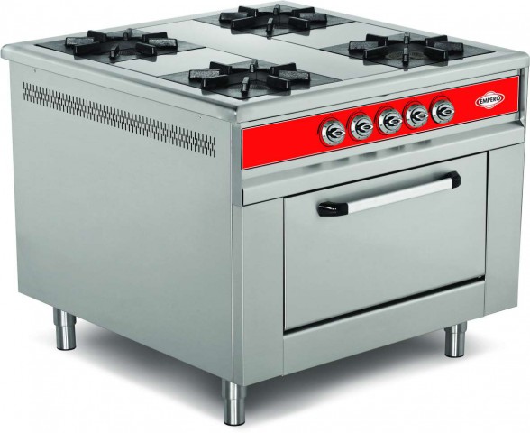 Empero Kuzine 4 Brülörlü Fırınlı - Gazlı -Ventilli (EMP.9KG.021)