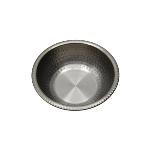 Çelik Kase ( Dövme Desenli ) Krom 14 Cm