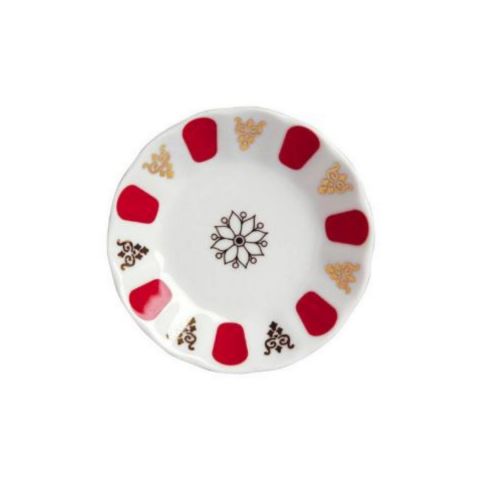 Kırmızı Kahveci Çay Tabağı 6 Adet