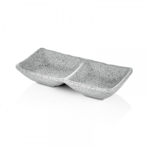 Külsan Grey Granit Terra İkili Minimal Sosluk - 17,5 *8,7cm H 3,4 cm , 2*68 ml ( 25217 )