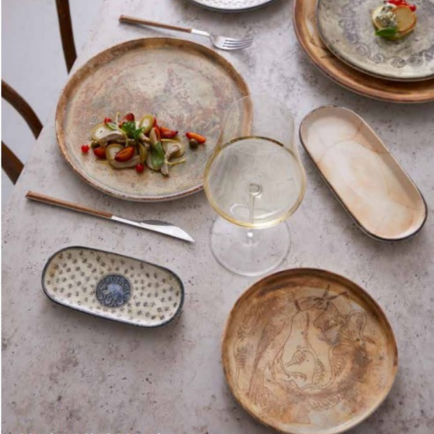 Kütahya Mytho BN Coral 26 cm Kayık Tabak NNBONE DG-1013 (NNBNCOR26KY880864)