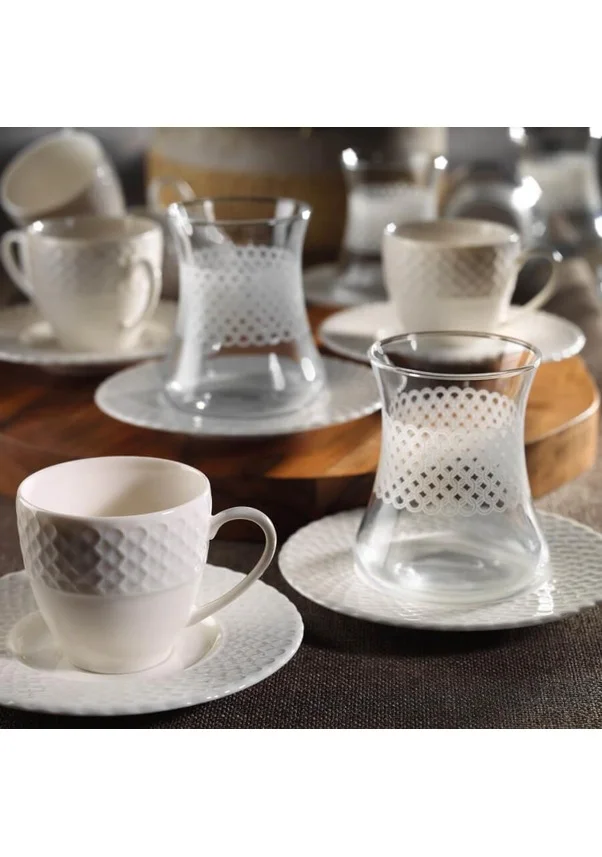 Kütahya Porselen Bone Iron Çay Fincanı Tabaklı 180cc