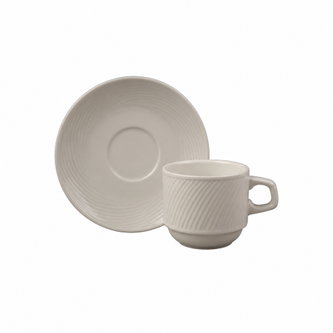 Kütahya Porselen Bone Sempre 2 Parça 023C Çay Takımı – Fincan ve Tabak – 200 cc