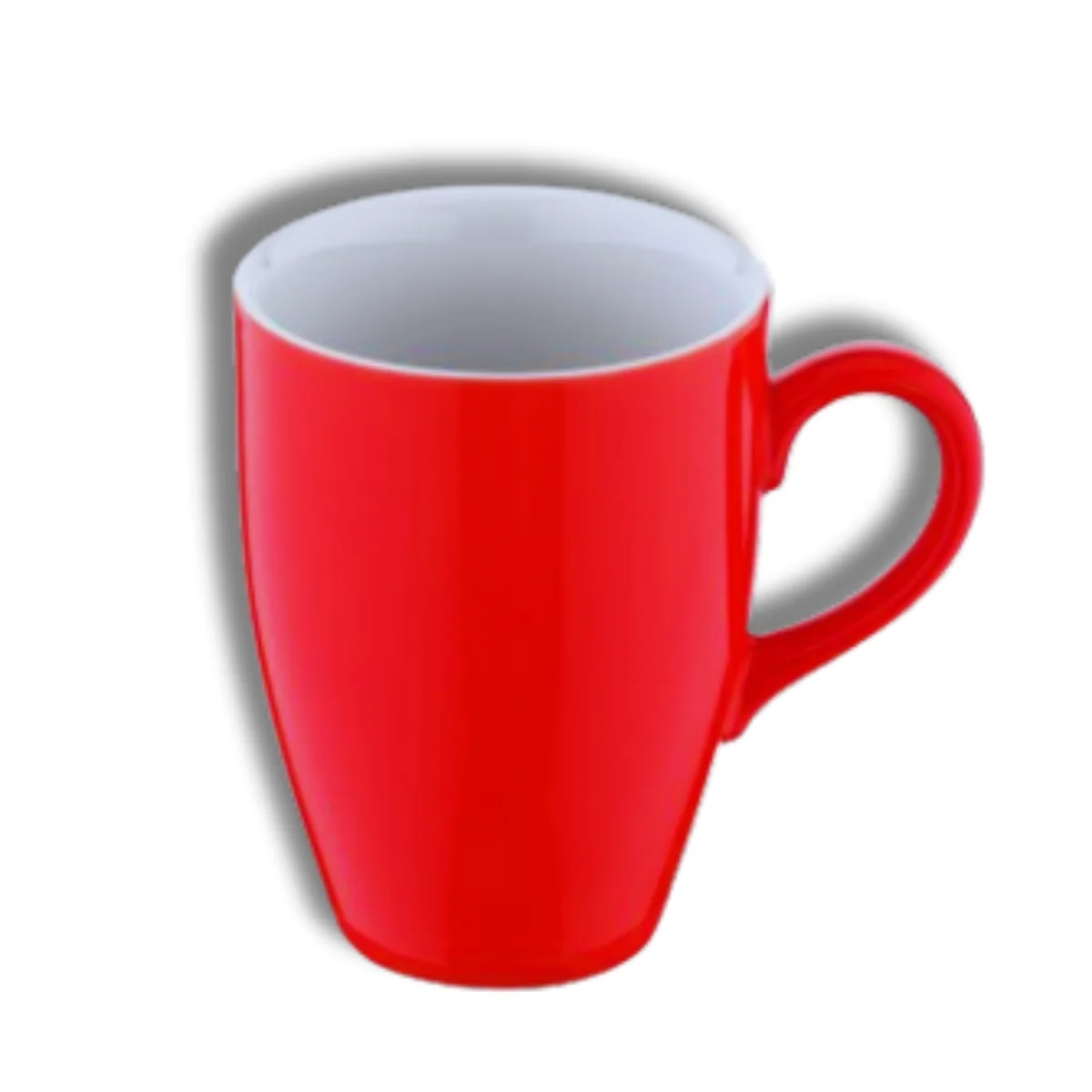 Kütahya Porselen Lima Mug Bardak Pistole Boyalı Kırmızı , 240 cc (LM01MG14017)