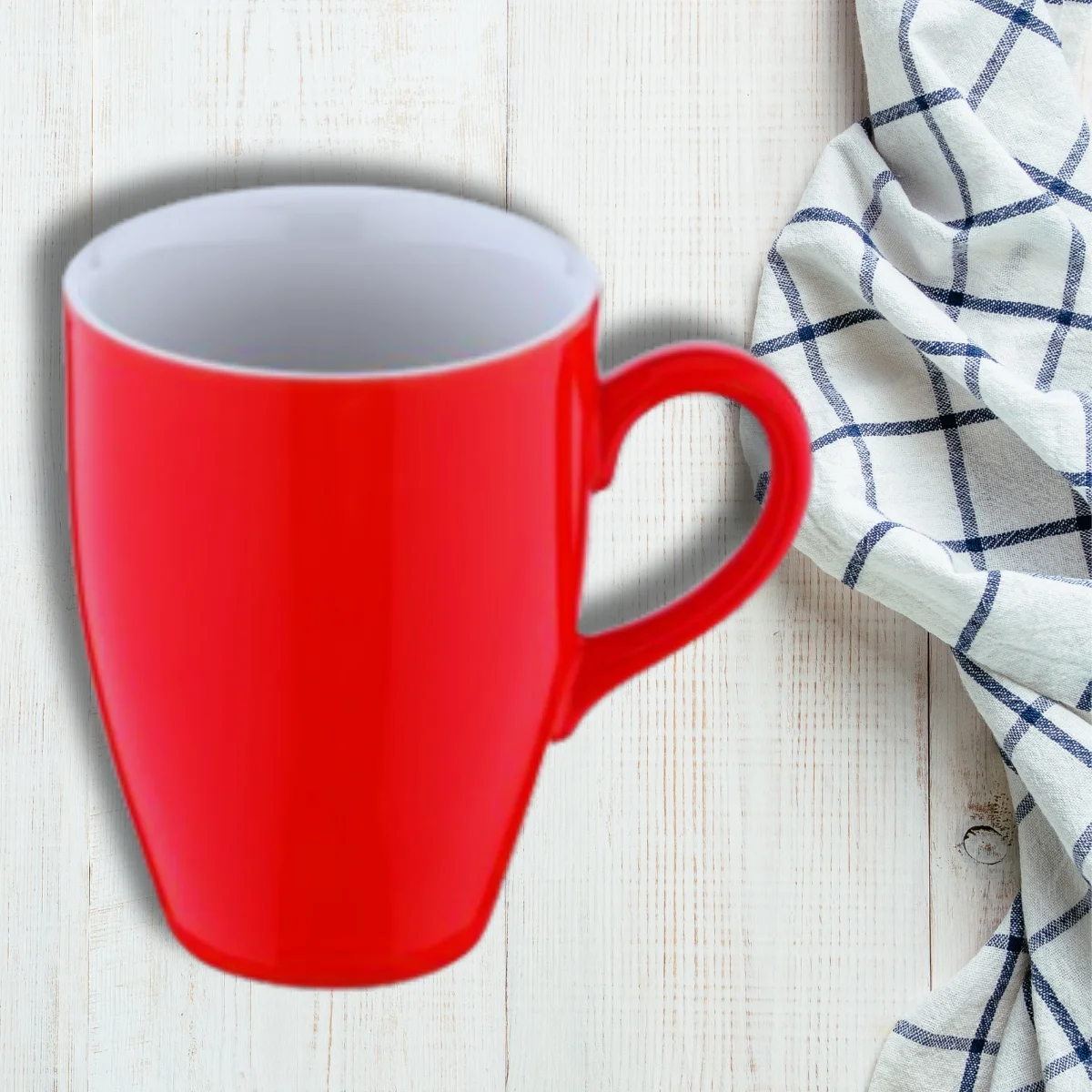 Kütahya Porselen Lima Mug Bardak Pistole Boyalı Kırmızı , 240 cc (LM01MG14017)