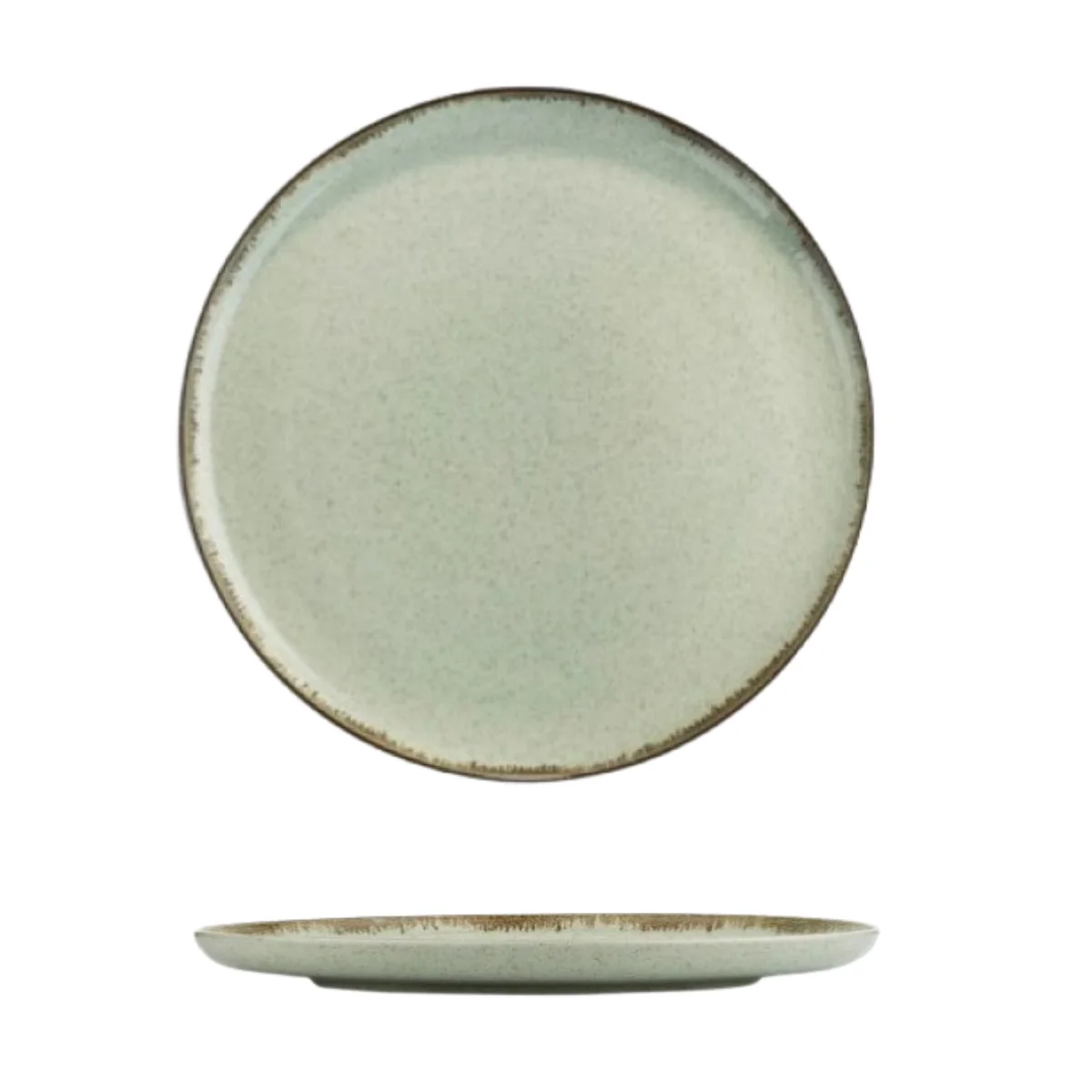 Kütahya Porselen Moderna 19 Cm Düz Tabak  Pearl 03 Yeşil 6lı