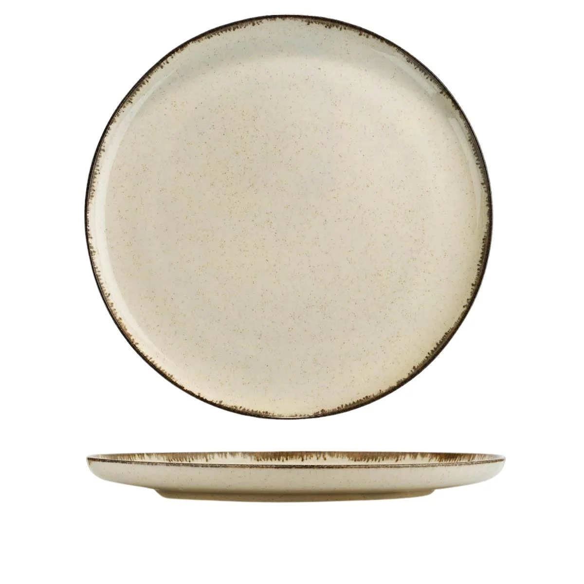 Kütahya Porselen Moderna 27 Cm Düz Tabak Pearl 02 Tarçın (MOD27DU730P02)