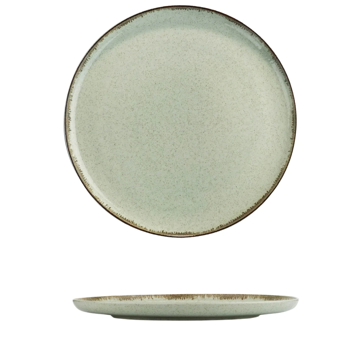 Kütahya Porselen Moderna 27 Cm Düz Tabak Pearl 03 Yeşil (MOD27DU730P03)