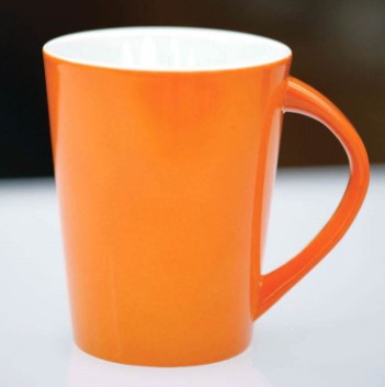 Kütahya Porselen Toledo 01 Mug Bardak Pistole Boyalı Turuncu 220 cc