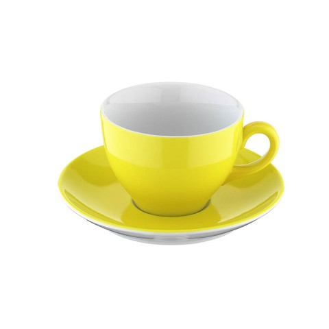 Kütahya Porselen Lima Çay Fincanı Tabaklı Pistole Boyalı Sarı (LM02CT14005)