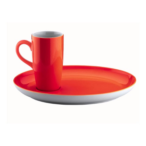 Kütahya Porselen Lima 01 İnce Mug Bardak Pistole Boyalı Kırmızı (LM01IMG14017)