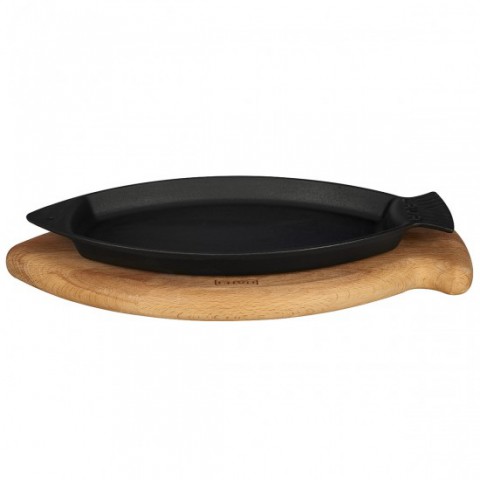 Lava Balık Tavası Ahşap Altlıklı 15x24CM kulplu ( LV ECO BT 1524 T8 K4 )